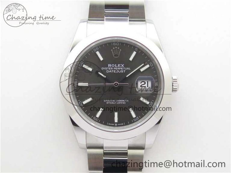 DateJust 41 126330 904L SS VSF 1:1 Best Edition Gray Dial on Oyster Bracelet VS3235