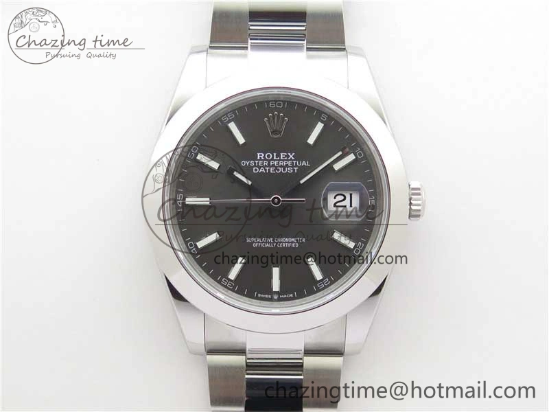 DateJust 41 126330 904L SS VSF 1:1 Best Edition Gray Dial on Oyster Bracelet VS3235