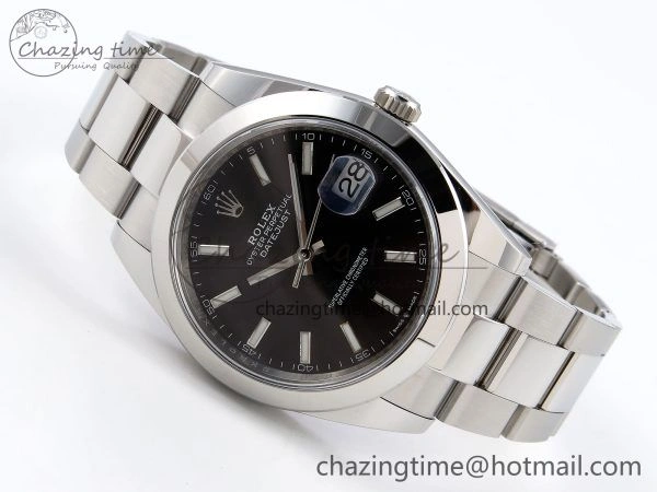 DateJust 41 126330 C+F 1:1 Best Edition 904L Steel Black Dial on SS Oyster Bracelet VR3235