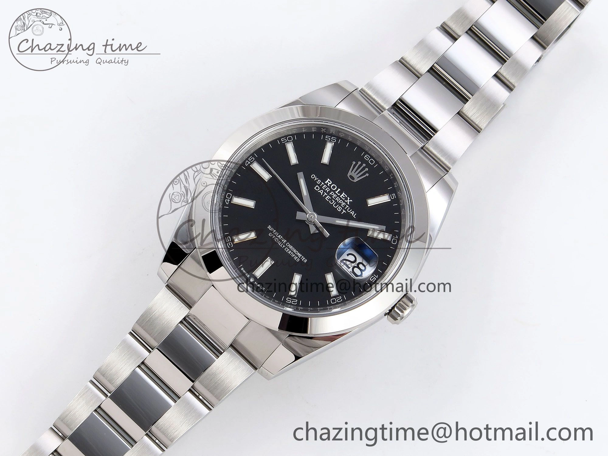 DateJust 41 126330 C+F 1:1 Best Edition 904L Steel Black Dial on SS Oyster Bracelet VR3235