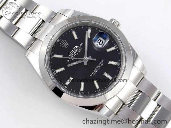DateJust 41 126330 C+F 1:1 Best Edition 904L Steel Black Dial on SS Oyster Bracelet VR3235