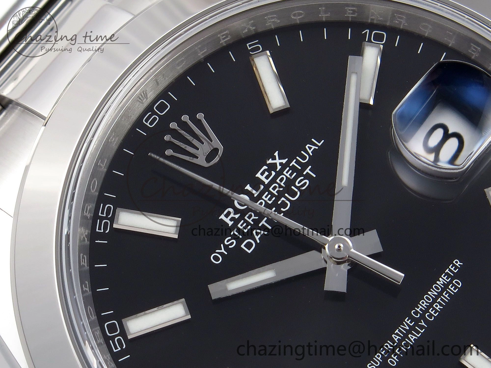 DateJust 41 126330 C+F 1:1 Best Edition 904L Steel Black Dial on SS Oyster Bracelet VR3235