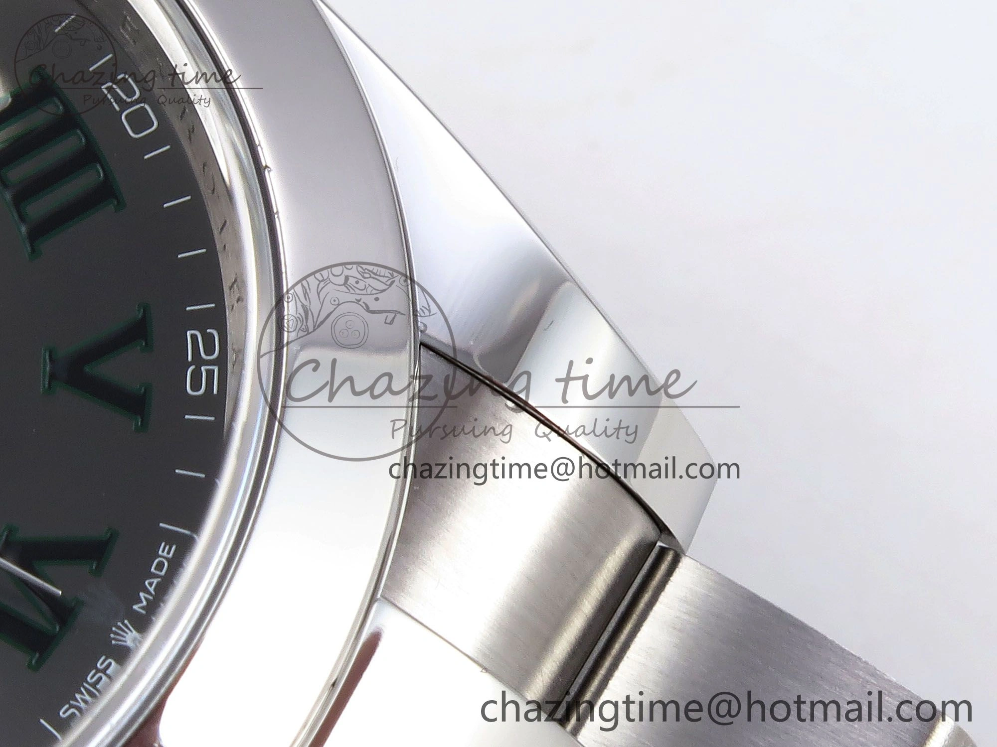 DateJust 41 126330 C+F 1:1 Best Edition 904L Steel Gray Dial Green Roman on SS Oyster Bracelet VR3235