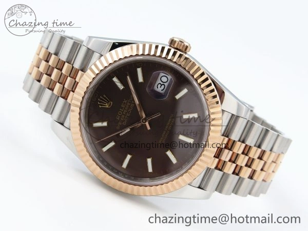 DateJust 41 126331 904L SS RG VSF 1:1 Best Edition Brown Dial on Jubilee Bracelet VS3235