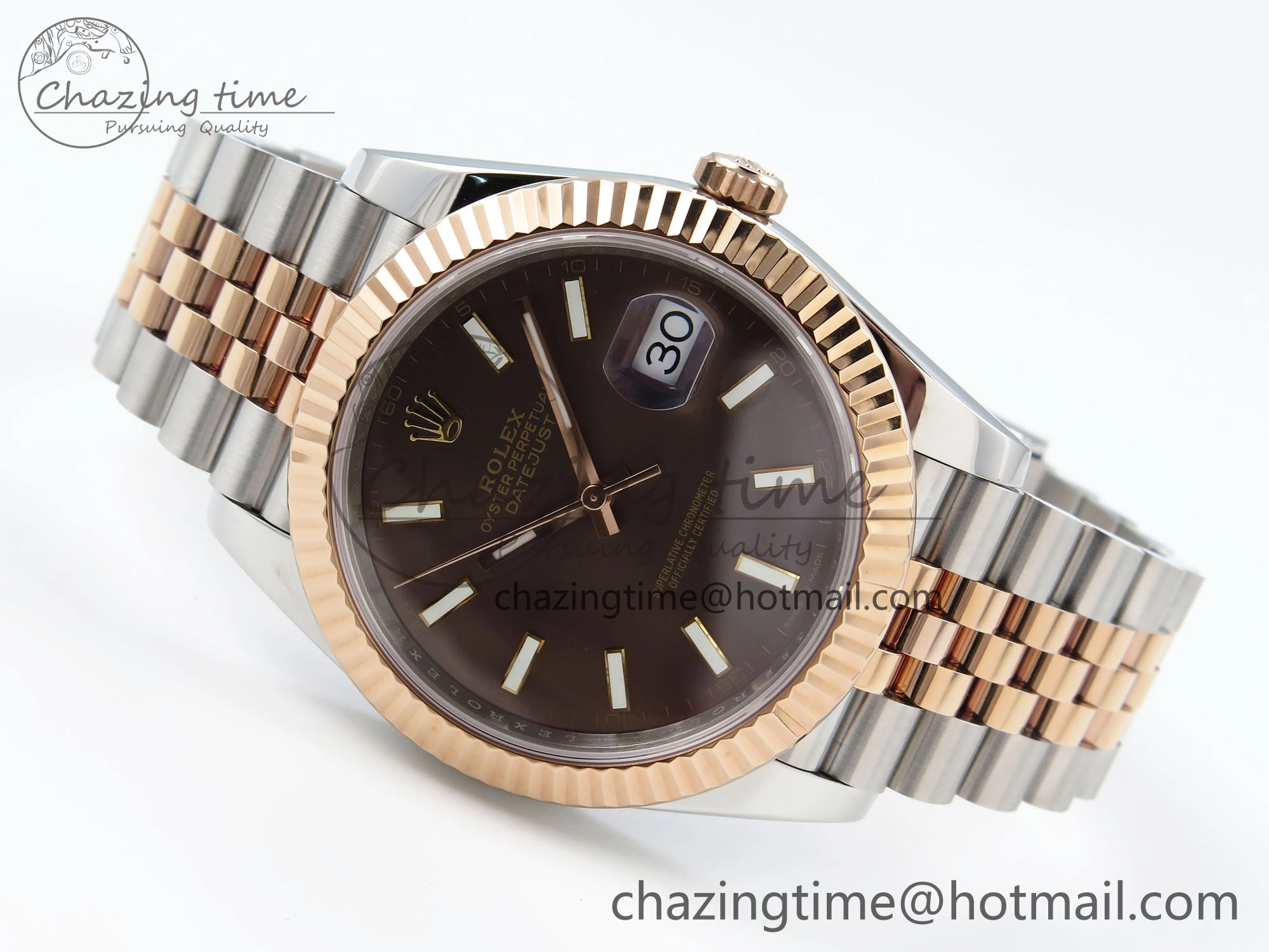 DateJust 41 126331 904L SS RG VSF 1:1 Best Edition Brown Dial on Jubilee Bracelet VS3235