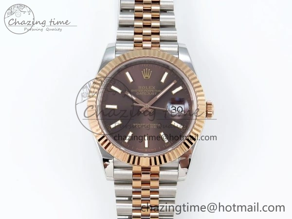 DateJust 41 126331 904L SS RG VSF 1:1 Best Edition Brown Dial on Jubilee Bracelet VS3235