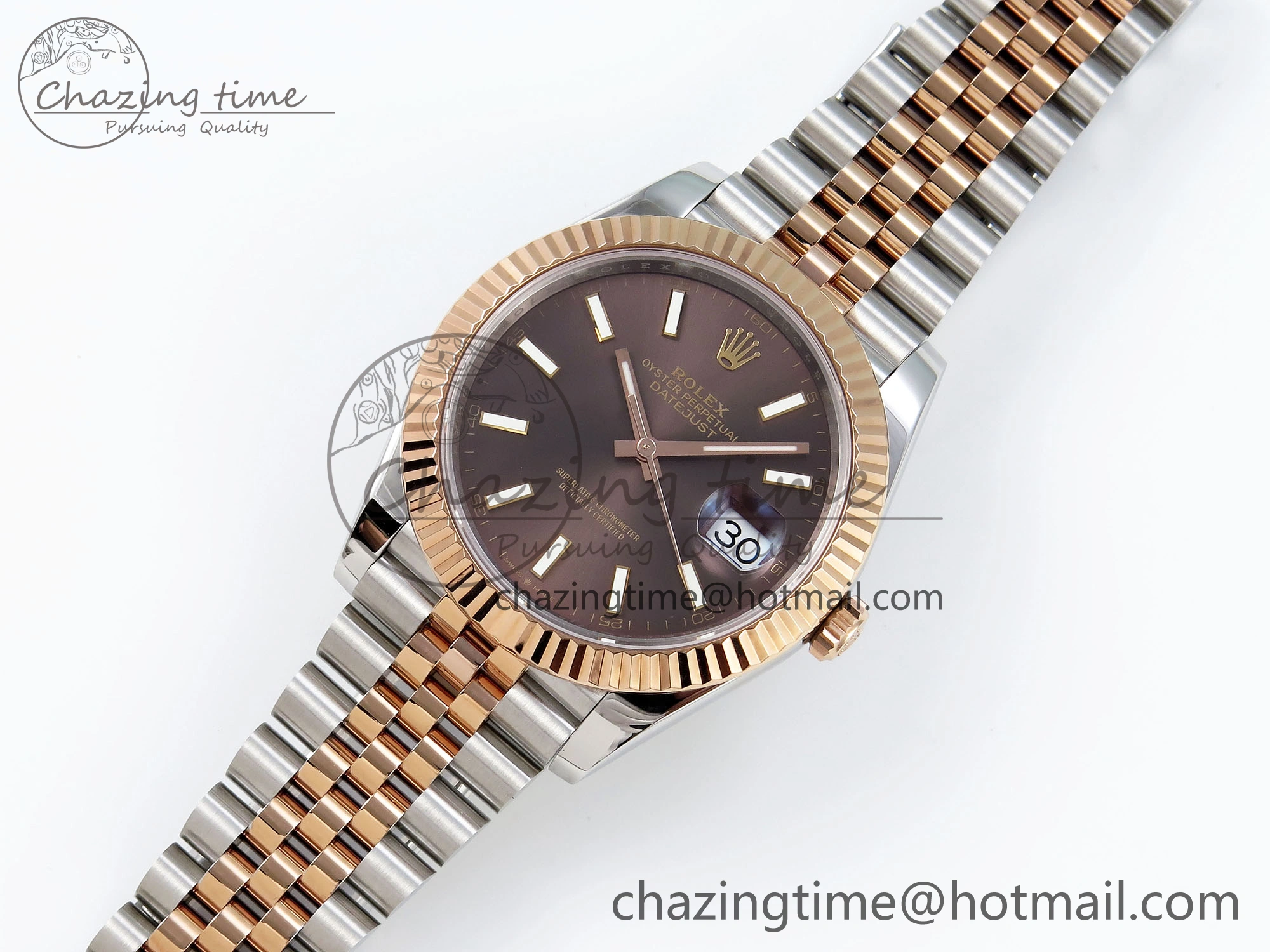 DateJust 41 126331 904L SS RG VSF 1:1 Best Edition Brown Dial on Jubilee Bracelet VS3235