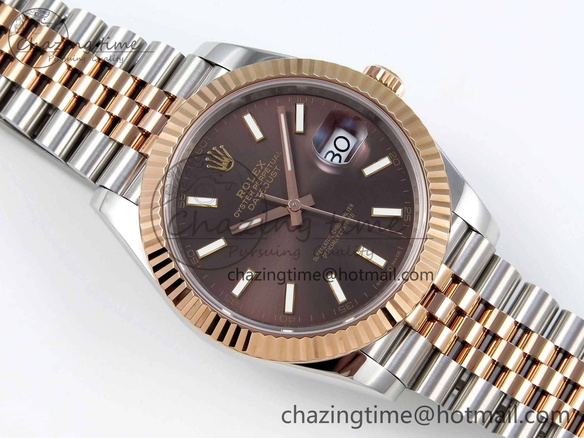 DateJust 41 126331 904L SS RG VSF 1:1 Best Edition Brown Dial on Jubilee Bracelet VS3235