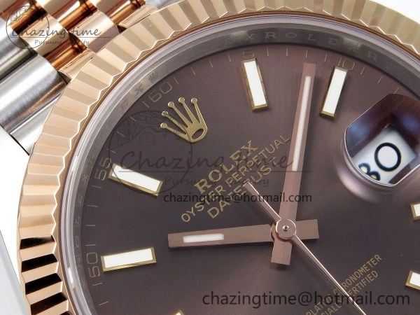 DateJust 41 126331 904L SS RG VSF 1:1 Best Edition Brown Dial on Jubilee Bracelet VS3235
