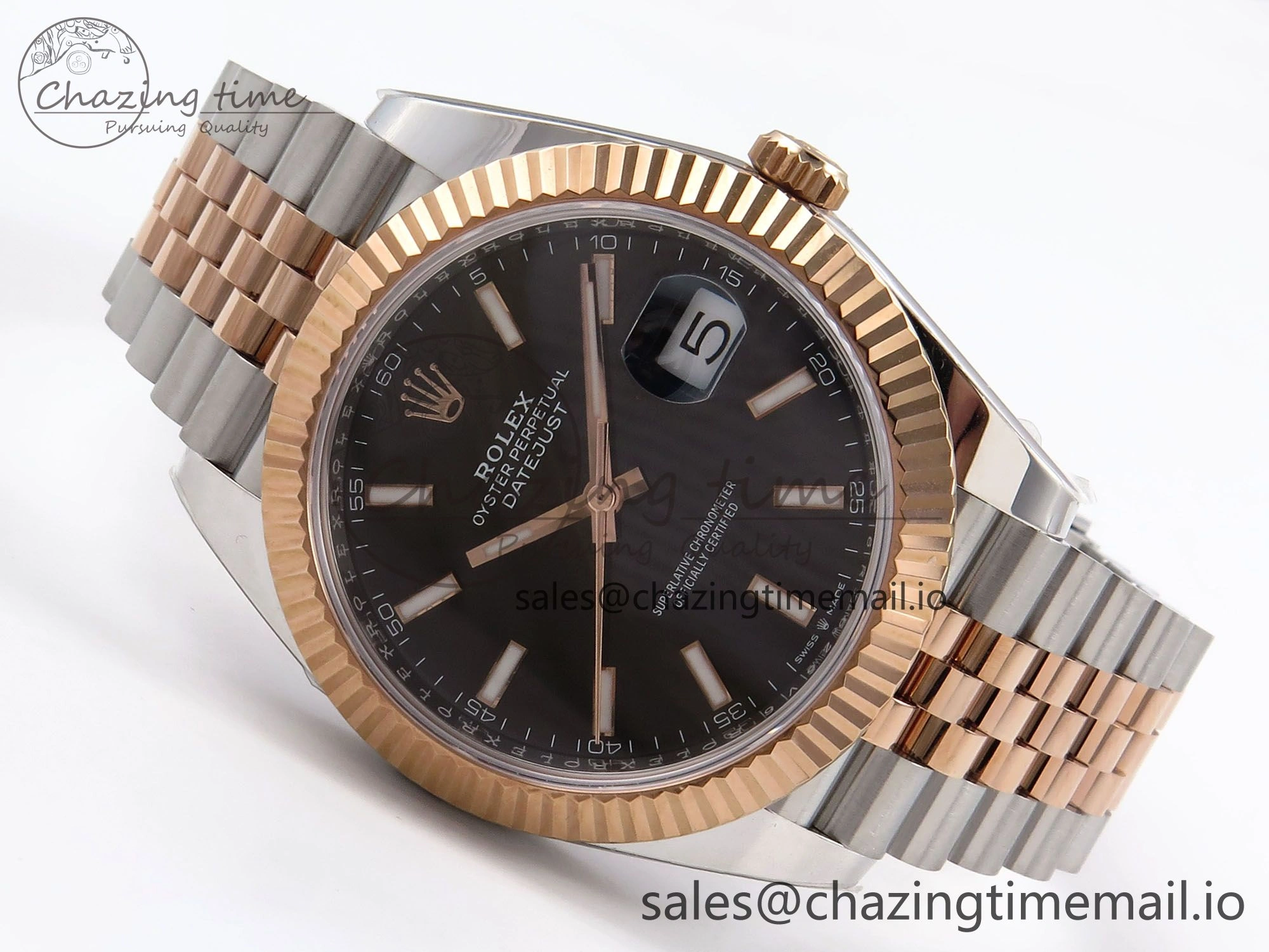 DateJust 41 126331 ARF 1:1 Best Edition 904L Steel Black Dial on SS RG Jubilee Bracelet SH3235（Gain Weight）