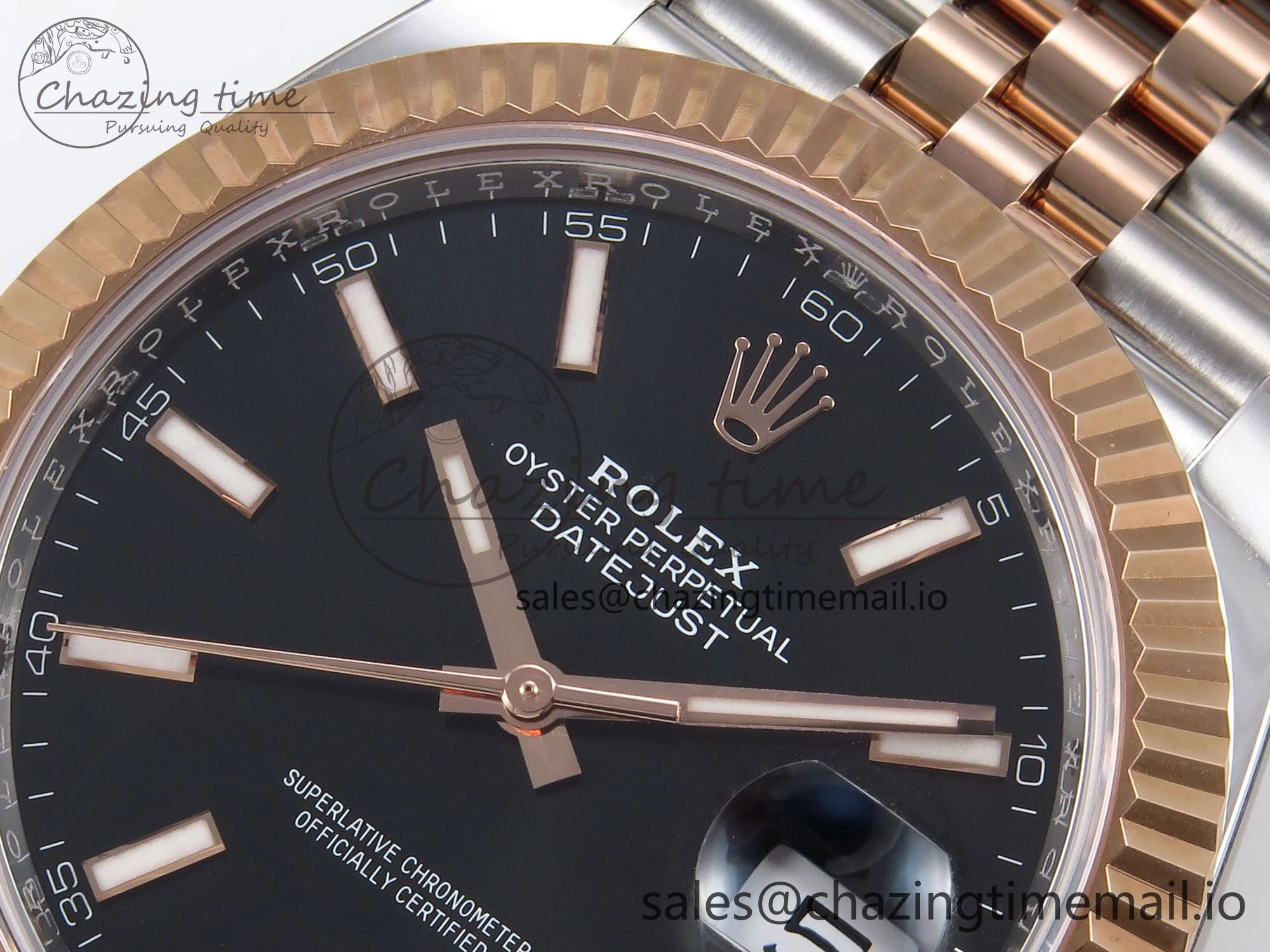 DateJust 41 126331 ARF 1:1 Best Edition 904L Steel Black Dial on SS RG Jubilee Bracelet SH3235（Gain Weight）