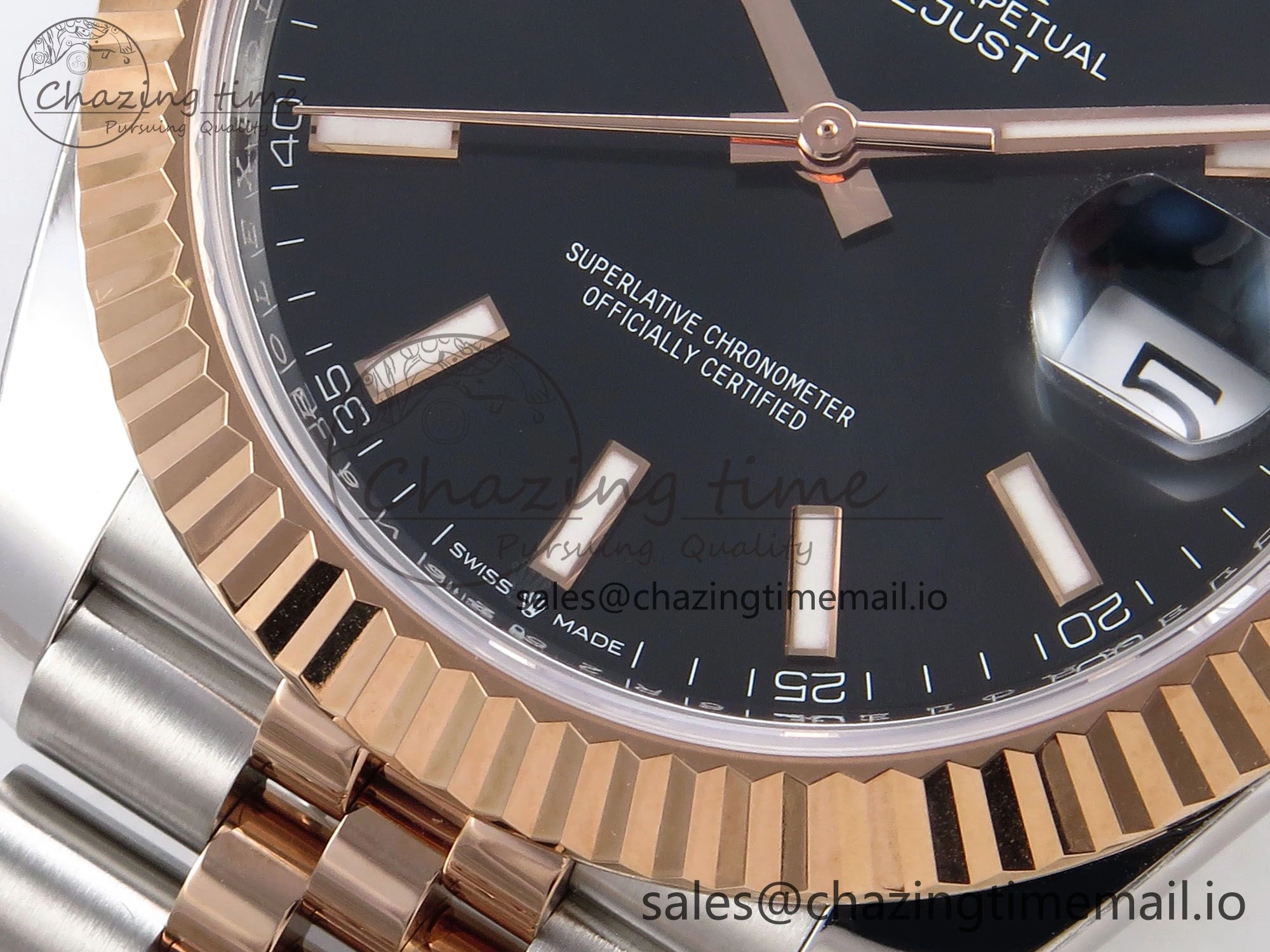 DateJust 41 126331 ARF 1:1 Best Edition 904L Steel Black Dial on SS RG Jubilee Bracelet SH3235（Gain Weight）