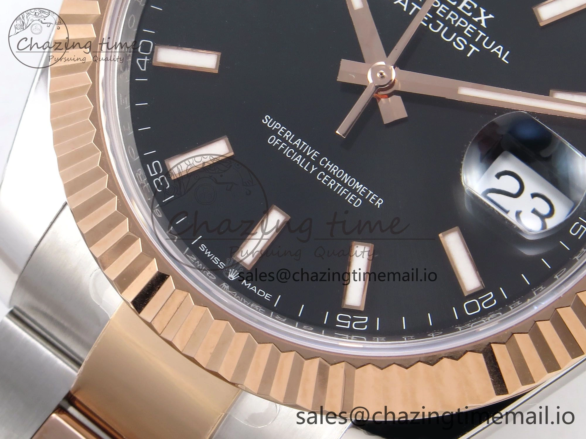 DateJust 41 126331 ARF 1:1 Best Edition 904L Steel Black Dial on SS RG Oyster Bracelet SH3235（Gain Weight）