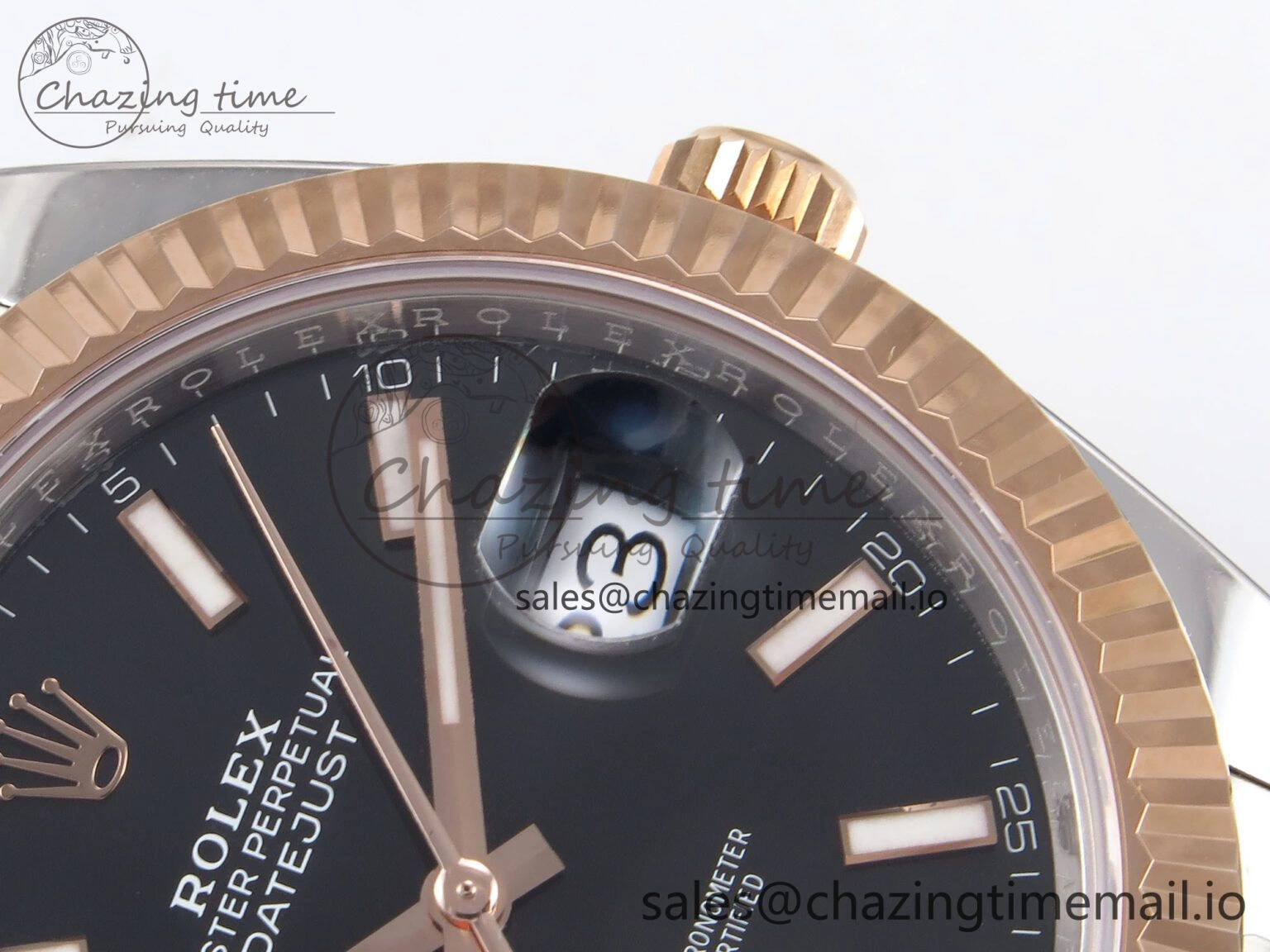 DateJust 41 126331 ARF 1:1 Best Edition 904L Steel Black Dial on SS RG Oyster Bracelet SH3235（Gain Weight）