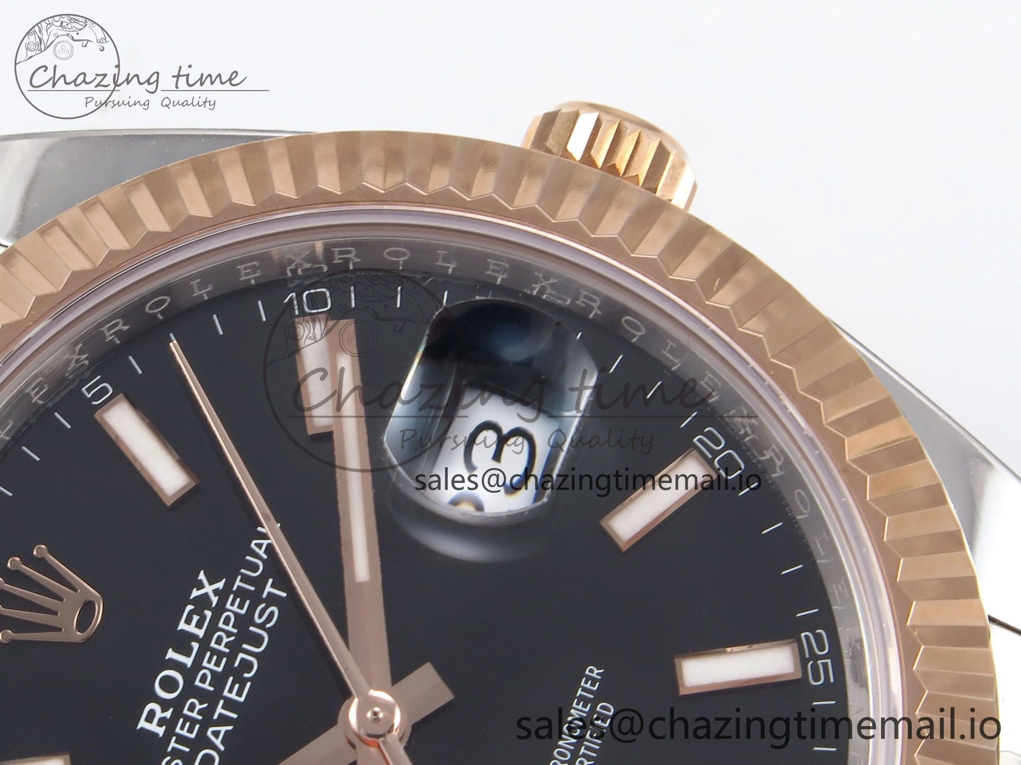 DateJust 41 126331 ARF 1:1 Best Edition 904L Steel Black Dial on SS RG Oyster Bracelet SH3235（Gain Weight）