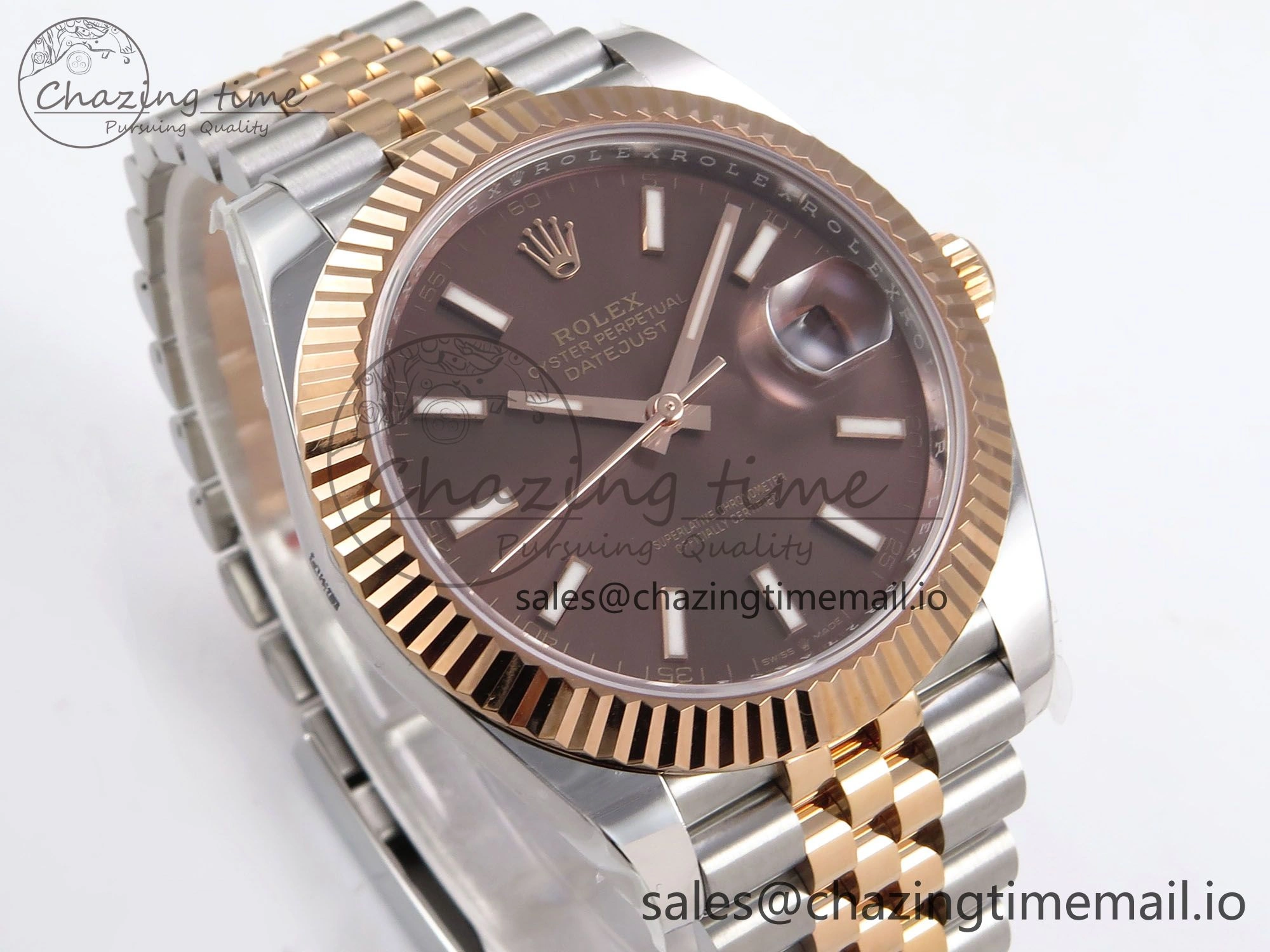 DateJust 41 126331 ARF 1:1 Best Edition 904L Steel Brown Dial on SS RG Jubilee Bracelet SH3235（Gain Weight）