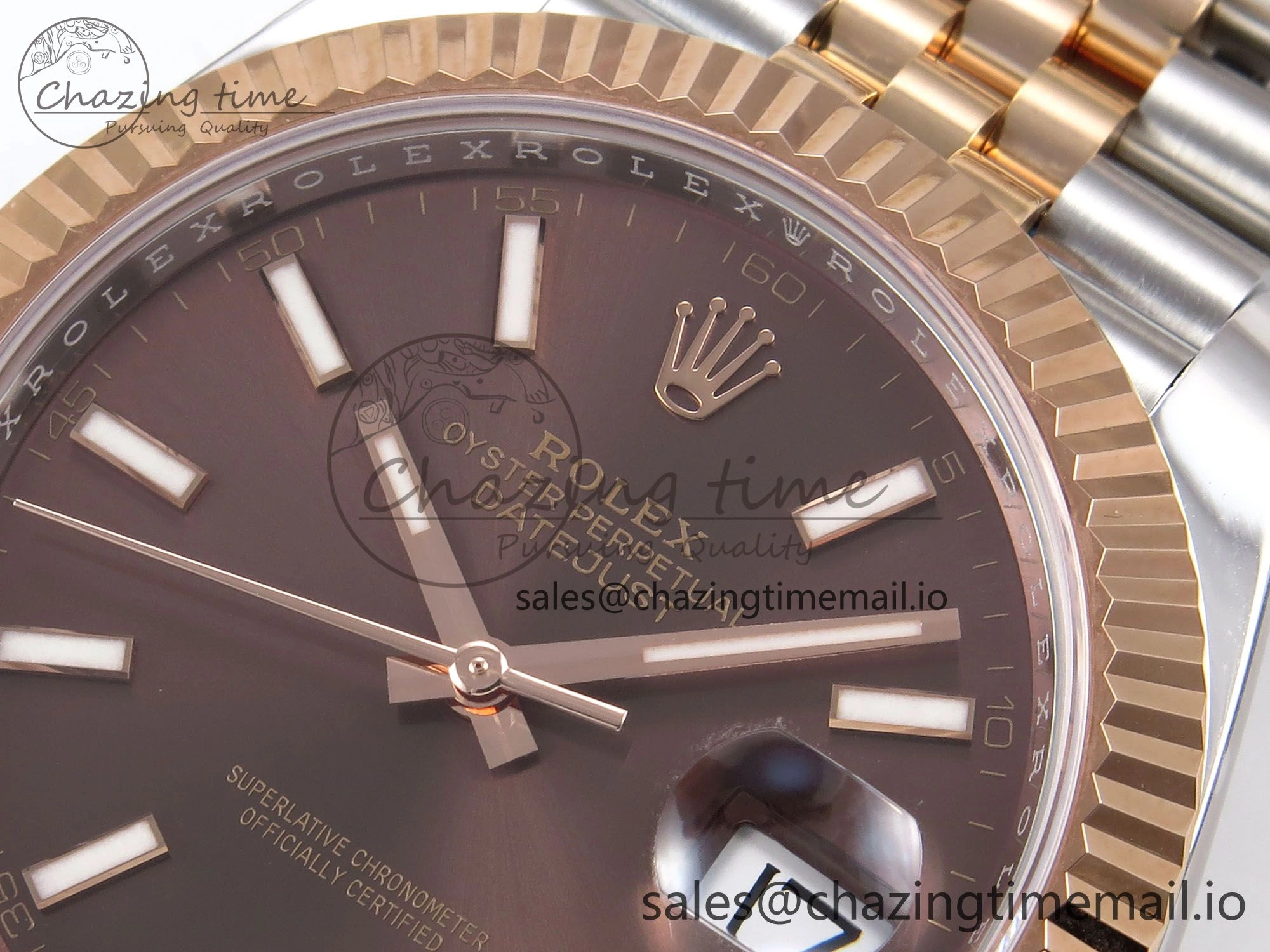 DateJust 41 126331 ARF 1:1 Best Edition 904L Steel Brown Dial on SS RG Jubilee Bracelet SH3235（Gain Weight）