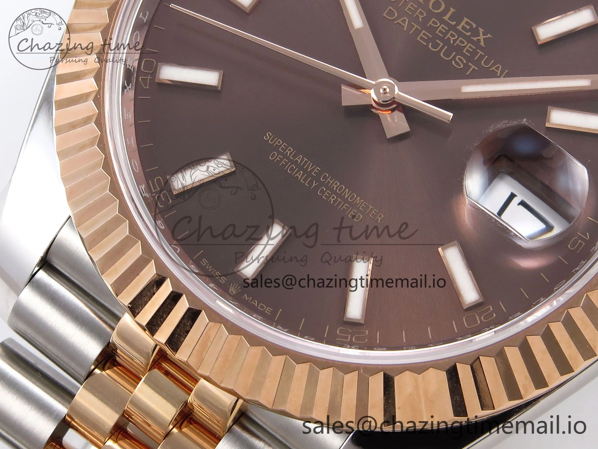 DateJust 41 126331 ARF 1:1 Best Edition 904L Steel Brown Dial on SS RG Jubilee Bracelet SH3235（Gain Weight）
