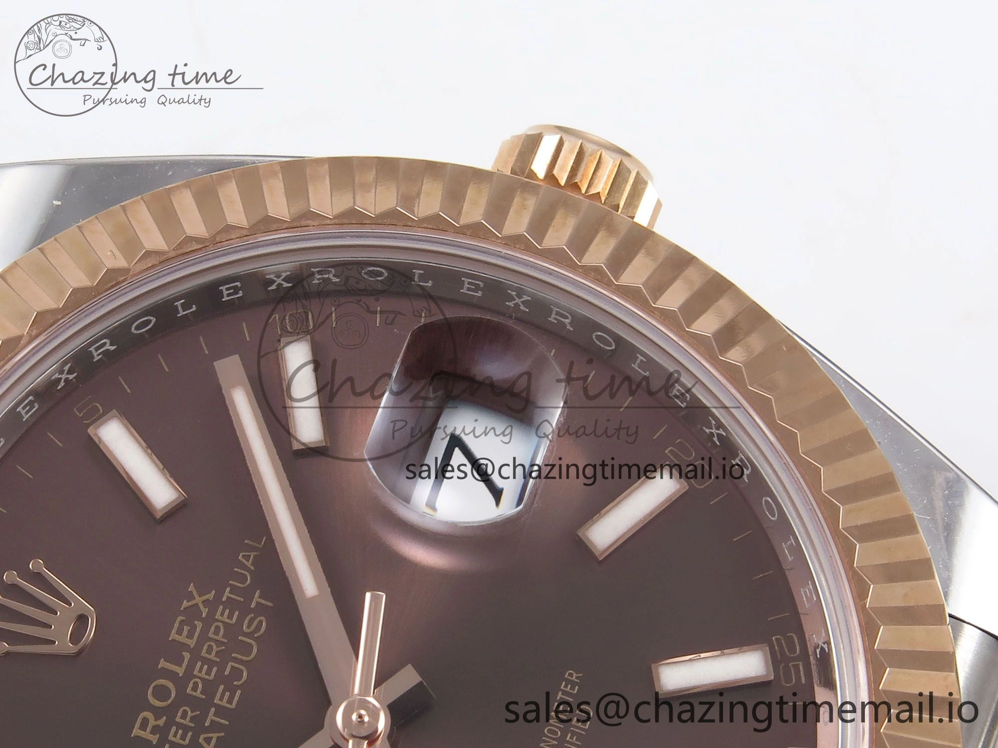 DateJust 41 126331 ARF 1:1 Best Edition 904L Steel Brown Dial on SS RG Jubilee Bracelet SH3235（Gain Weight）
