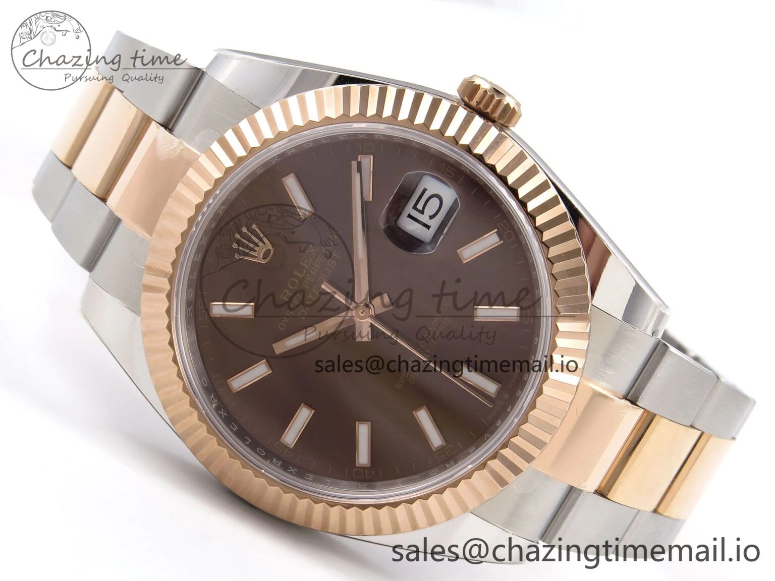 DateJust 41 126331 ARF 1:1 Best Edition 904L Steel Brown Dial on SS RG Oyster Bracelet SH3235（Gain Weight）
