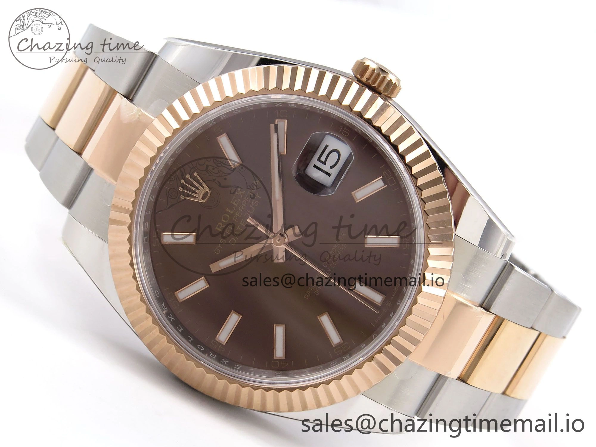 DateJust 41 126331 ARF 1:1 Best Edition 904L Steel Brown Dial on SS RG Oyster Bracelet SH3235（Gain Weight）