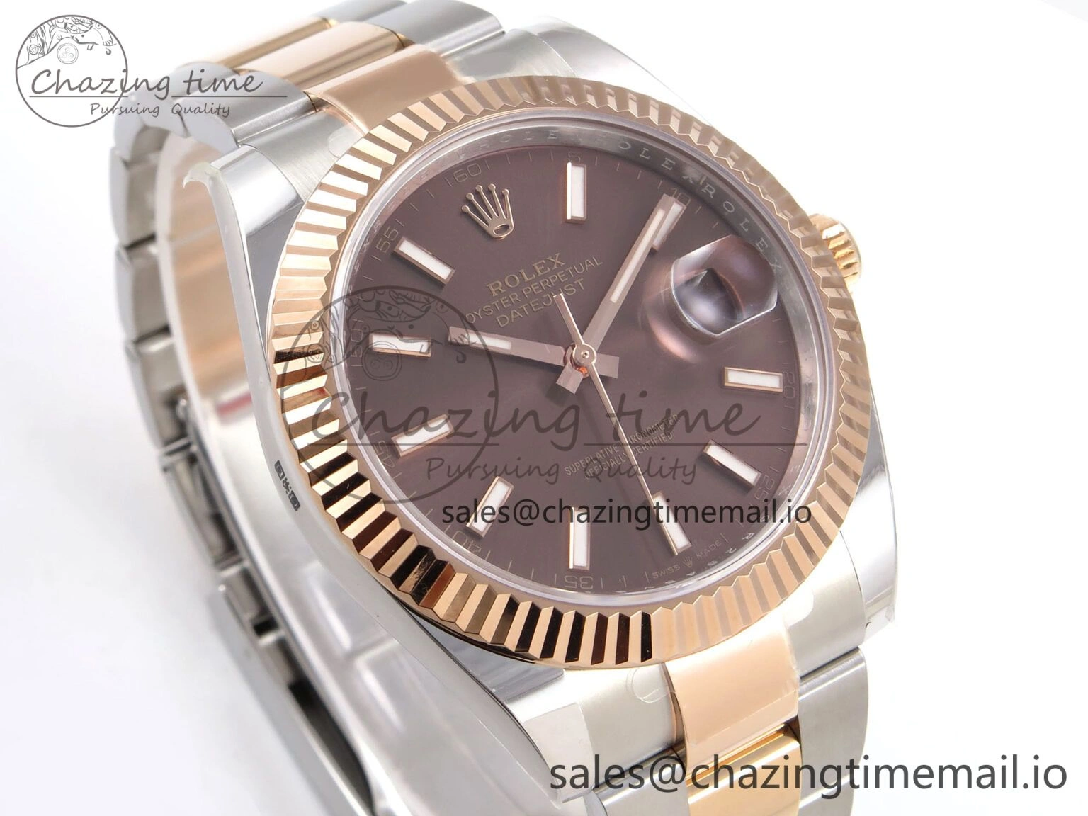 DateJust 41 126331 ARF 1:1 Best Edition 904L Steel Brown Dial on SS RG Oyster Bracelet SH3235（Gain Weight）