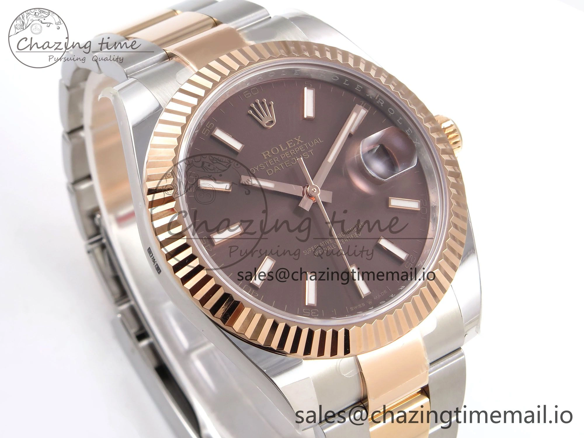 DateJust 41 126331 ARF 1:1 Best Edition 904L Steel Brown Dial on SS RG Oyster Bracelet SH3235（Gain Weight）