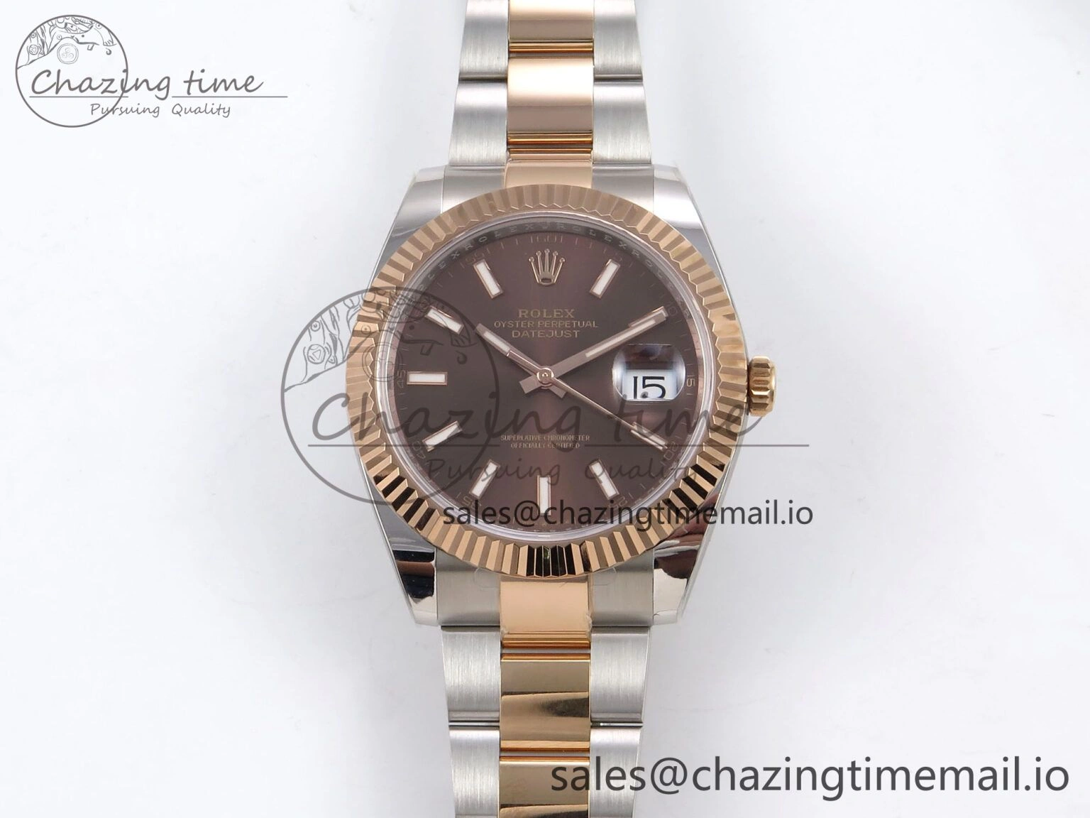 DateJust 41 126331 ARF 1:1 Best Edition 904L Steel Brown Dial on SS RG Oyster Bracelet SH3235（Gain Weight）