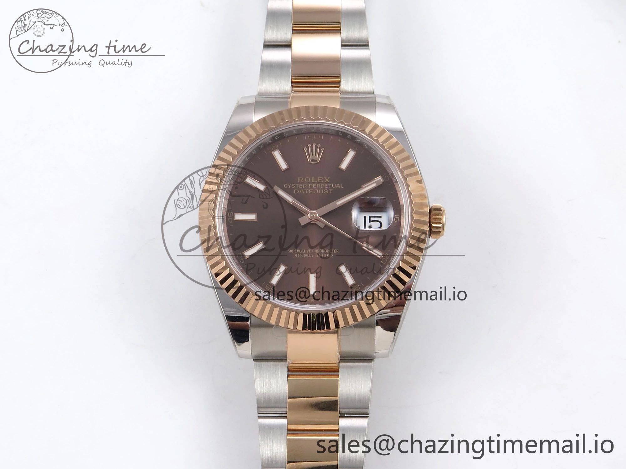 DateJust 41 126331 ARF 1:1 Best Edition 904L Steel Brown Dial on SS RG Oyster Bracelet SH3235（Gain Weight）