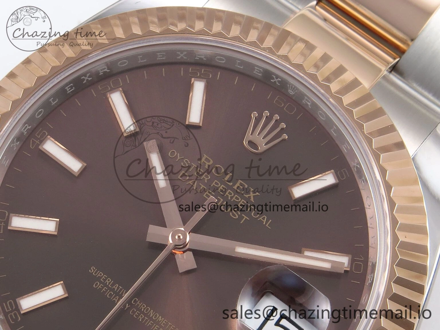 DateJust 41 126331 ARF 1:1 Best Edition 904L Steel Brown Dial on SS RG Oyster Bracelet SH3235（Gain Weight）