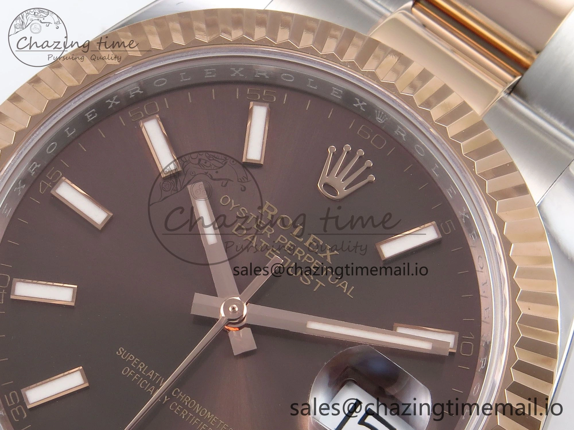DateJust 41 126331 ARF 1:1 Best Edition 904L Steel Brown Dial on SS RG Oyster Bracelet SH3235（Gain Weight）