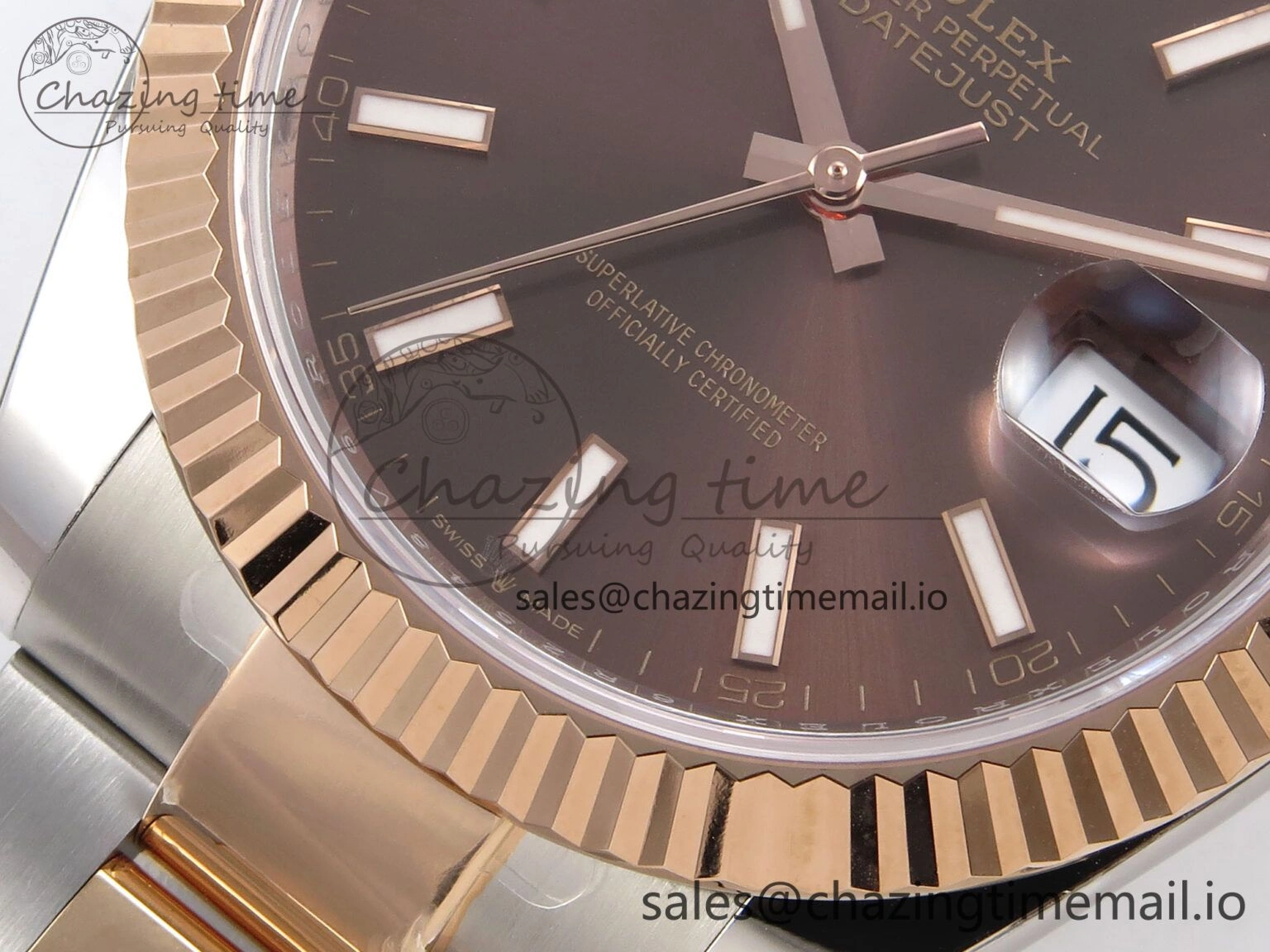 DateJust 41 126331 ARF 1:1 Best Edition 904L Steel Brown Dial on SS RG Oyster Bracelet SH3235（Gain Weight）