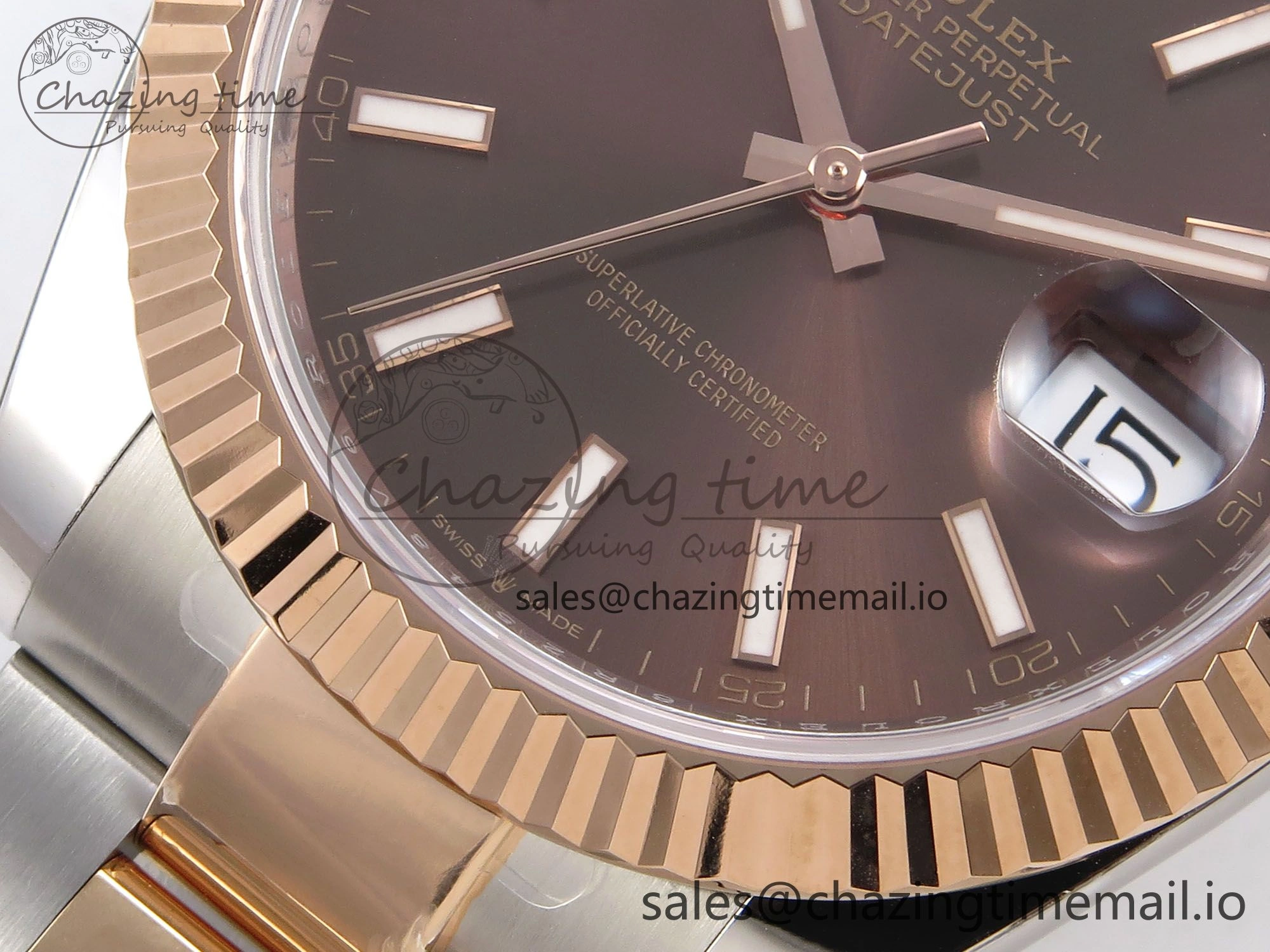DateJust 41 126331 ARF 1:1 Best Edition 904L Steel Brown Dial on SS RG Oyster Bracelet SH3235（Gain Weight）