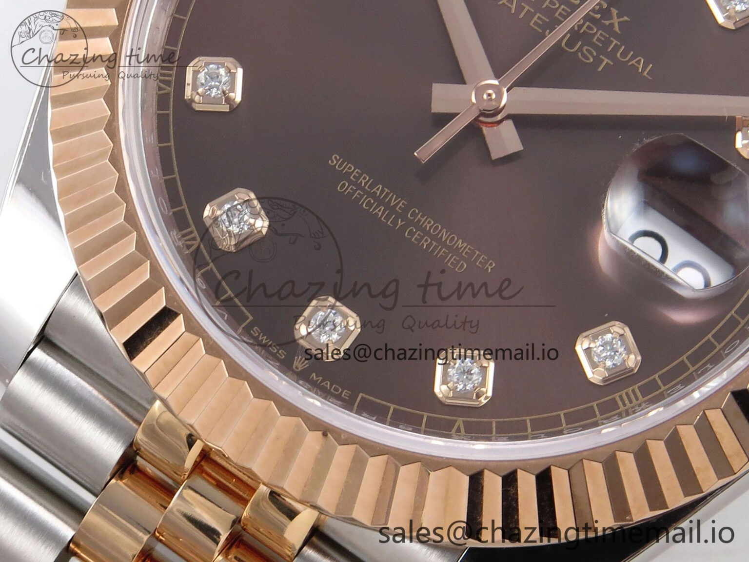DateJust 41 126331 ARF 1:1 Best Edition 904L Steel Brown Diamonds Dial on SS RG Jubilee Bracelet SH3235（Gain Weight）