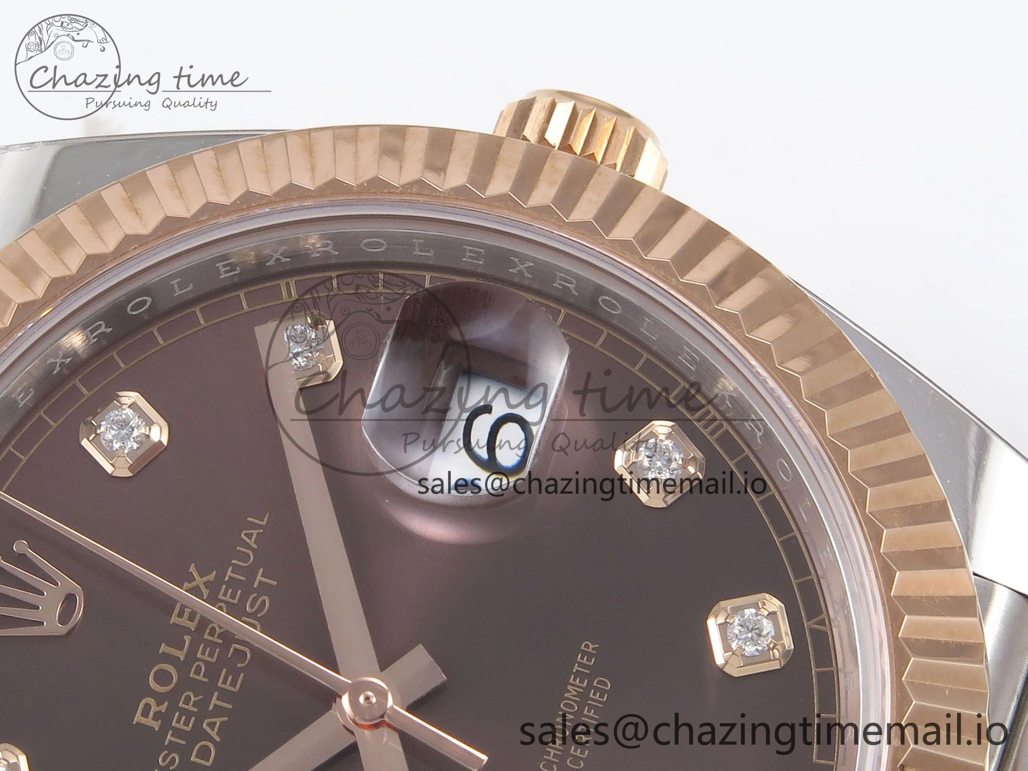 DateJust 41 126331 ARF 1:1 Best Edition 904L Steel Brown Diamonds Dial on SS RG Jubilee Bracelet SH3235（Gain Weight）