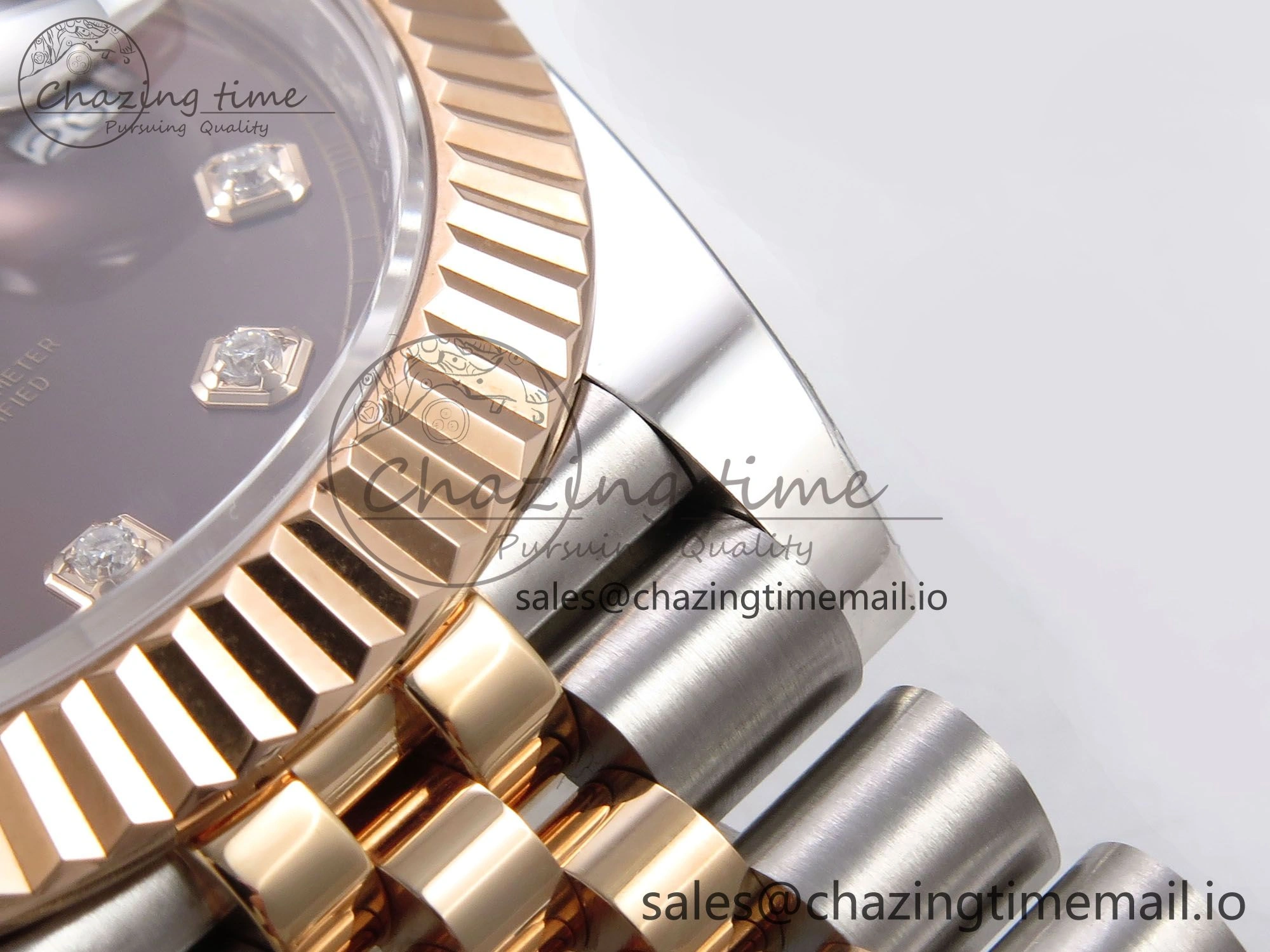 DateJust 41 126331 ARF 1:1 Best Edition 904L Steel Brown Diamonds Dial on SS RG Jubilee Bracelet SH3235（Gain Weight）