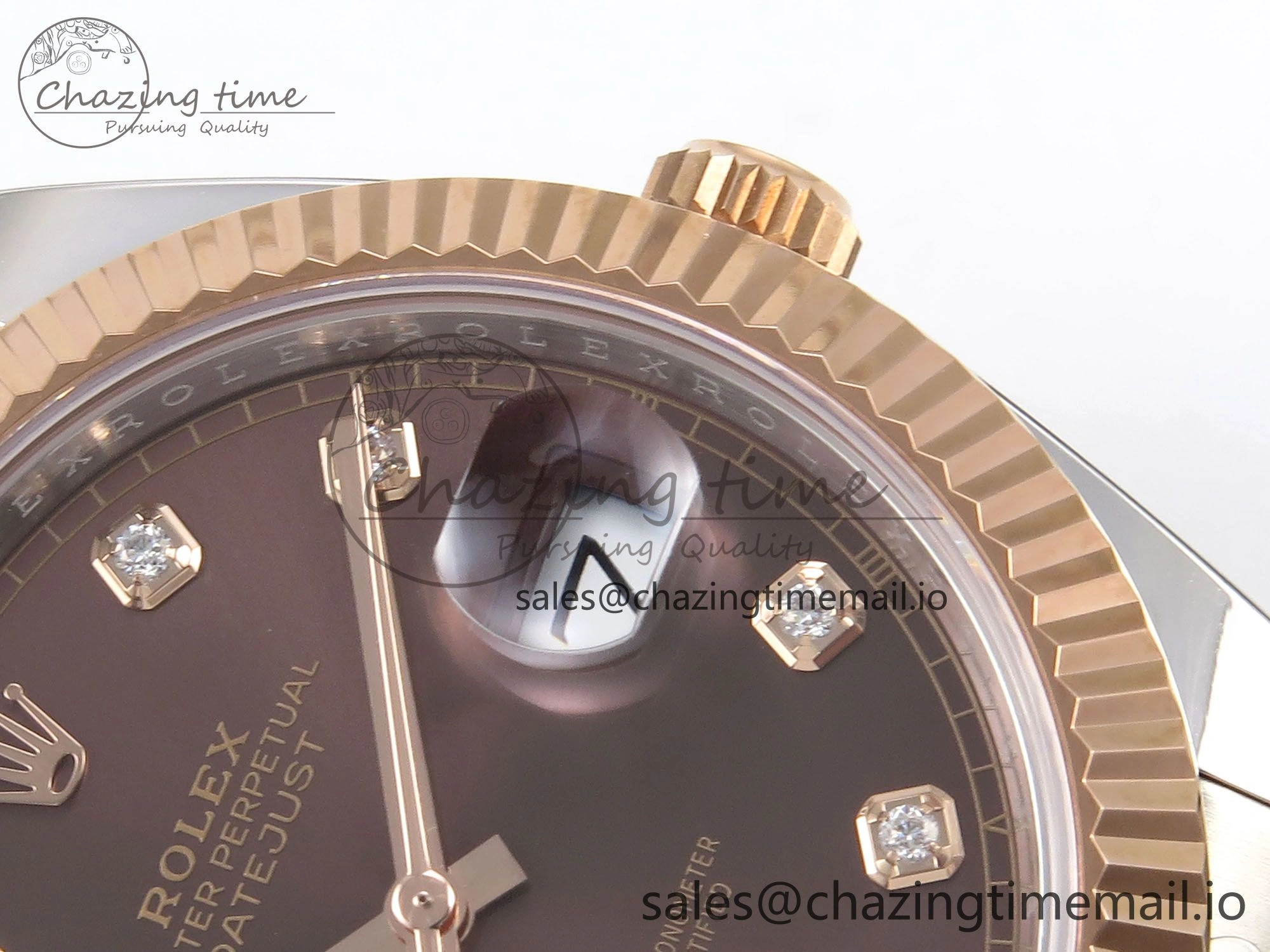 DateJust 41 126331 ARF 1:1 Best Edition 904L Steel Brown Diamonds Dial on SS RG Oyster Bracelet SH3235（Gain Weight）