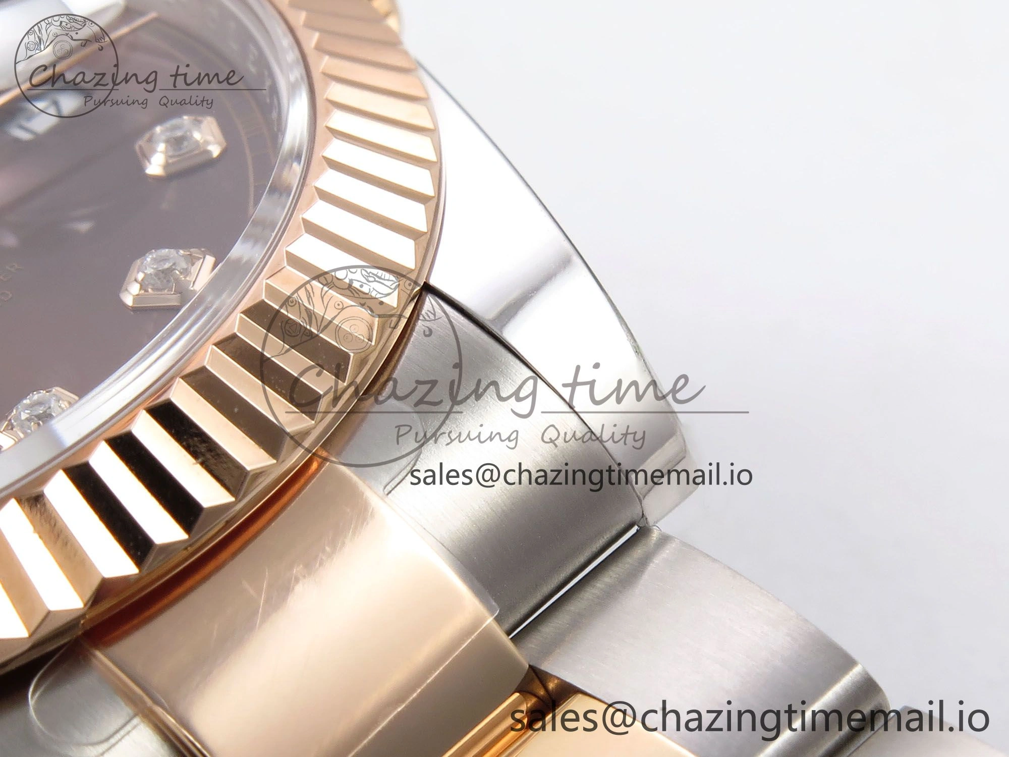 DateJust 41 126331 ARF 1:1 Best Edition 904L Steel Brown Diamonds Dial on SS RG Oyster Bracelet SH3235（Gain Weight）