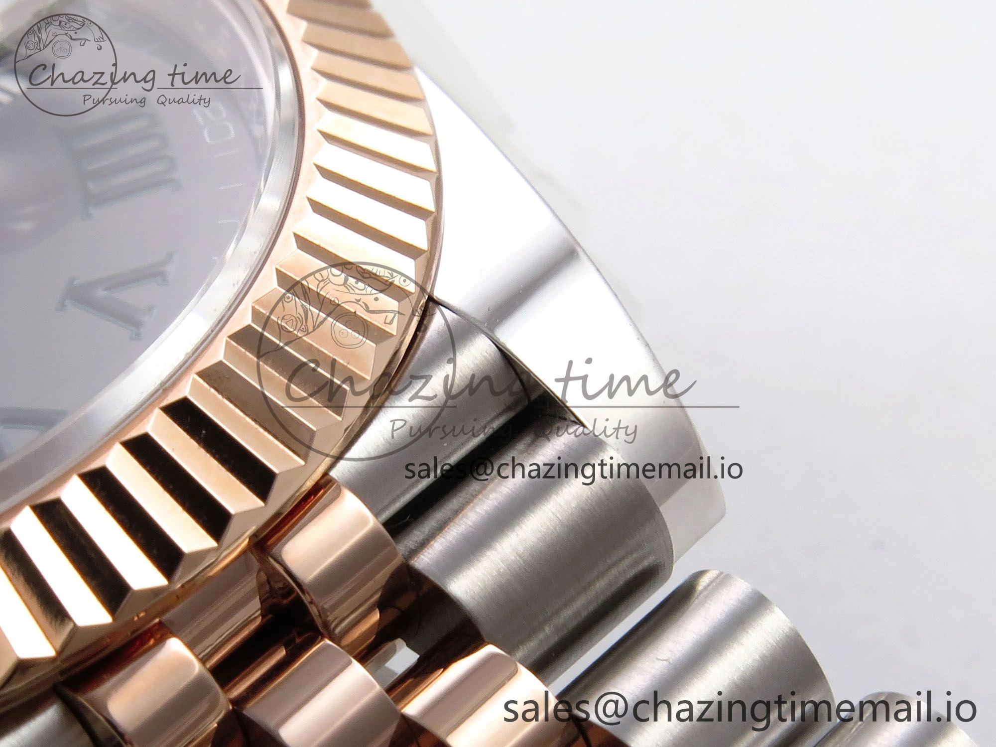 DateJust 41 126331 ARF 1:1 Best Edition 904L Steel Gray Dial Green Roman Marker on SS RG Jubilee Bracelet SH3235（Gain Weight）