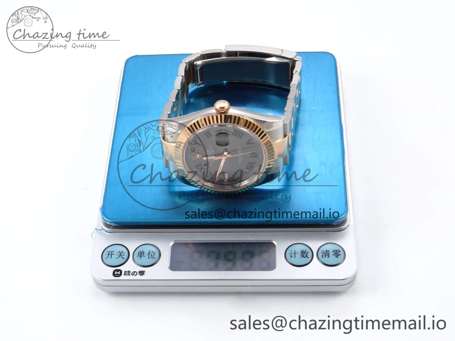DateJust 41 126331 ARF 1:1 Best Edition 904L Steel Gray Dial Green Roman Marker on SS RG Oyster Bracelet SH3235（Gain Weight）