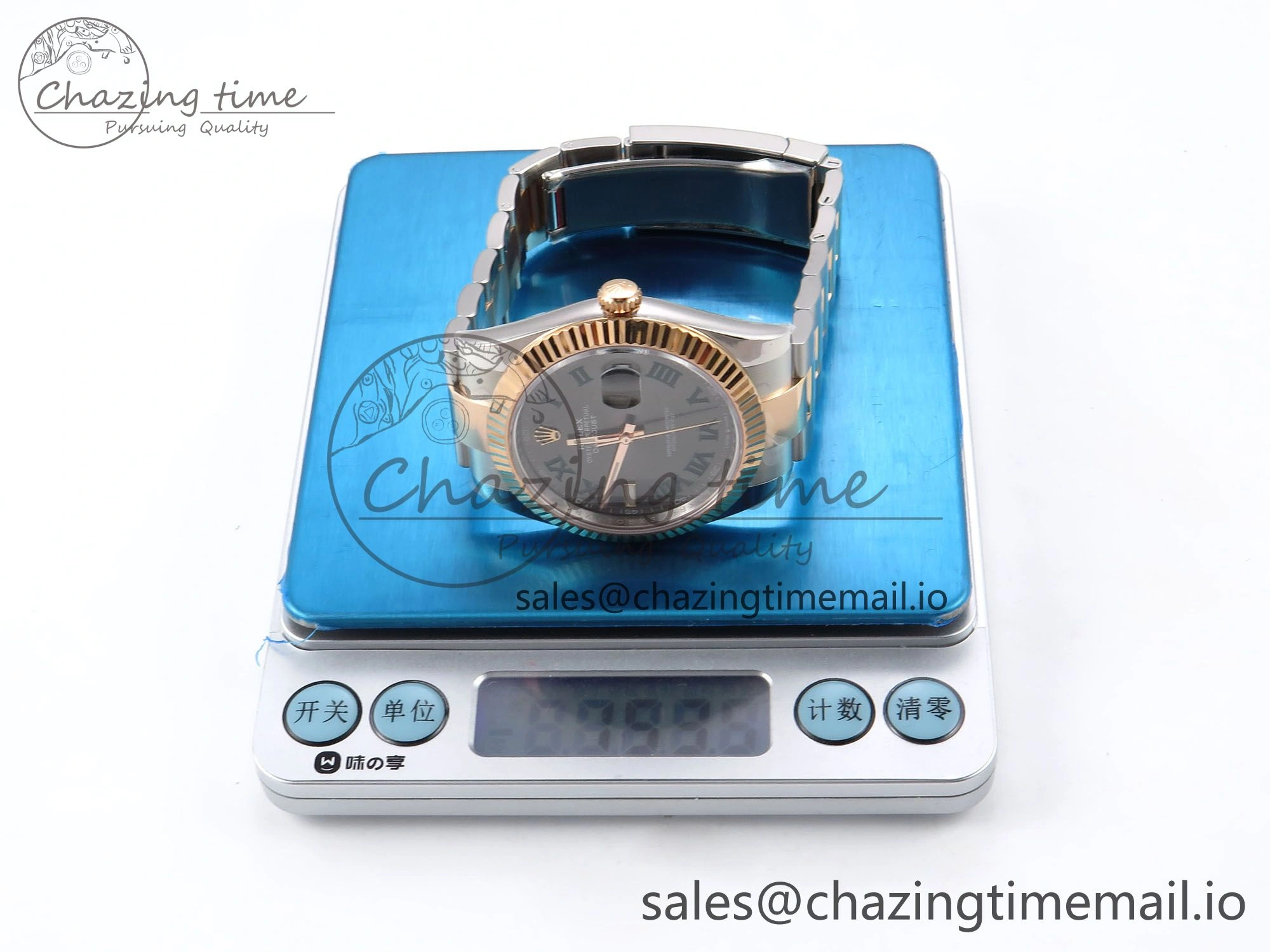 DateJust 41 126331 ARF 1:1 Best Edition 904L Steel Gray Dial Green Roman Marker on SS RG Oyster Bracelet SH3235（Gain Weight）