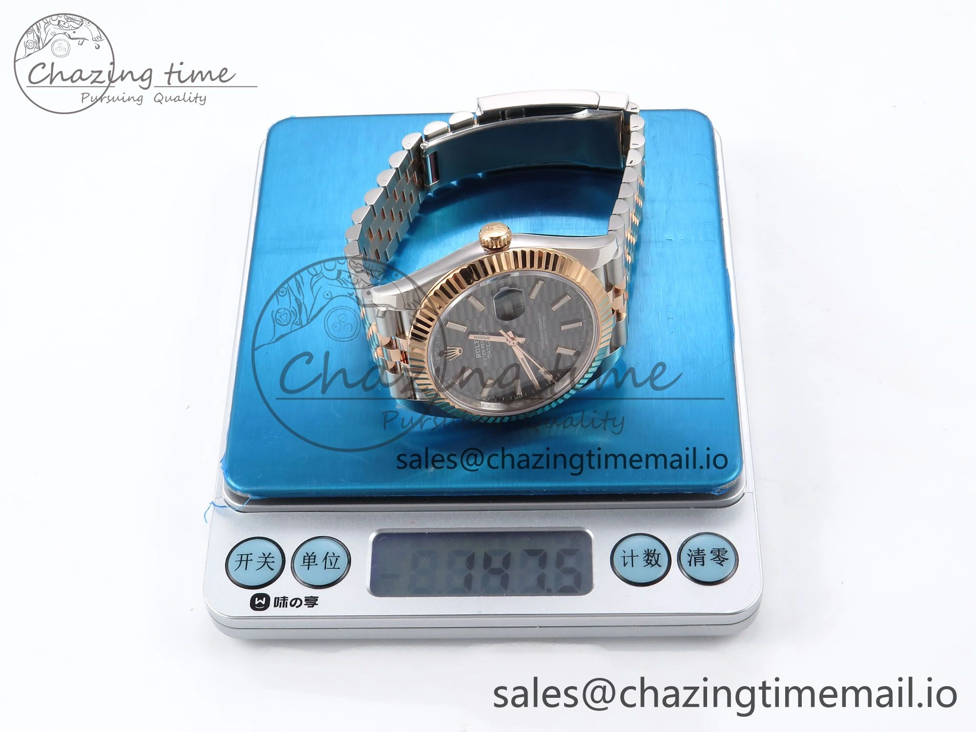 DateJust 41 126331 ARF 1:1 Best Edition 904L Steel Gray Textured Dial on SS RG Jubilee Bracelet SH3235（Gain Weight）