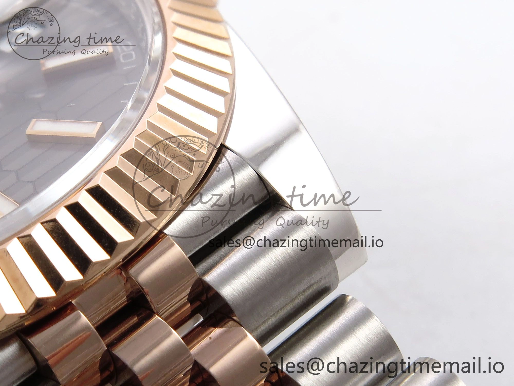 DateJust 41 126331 ARF 1:1 Best Edition 904L Steel Gray Textured Dial on SS RG Jubilee Bracelet SH3235（Gain Weight）