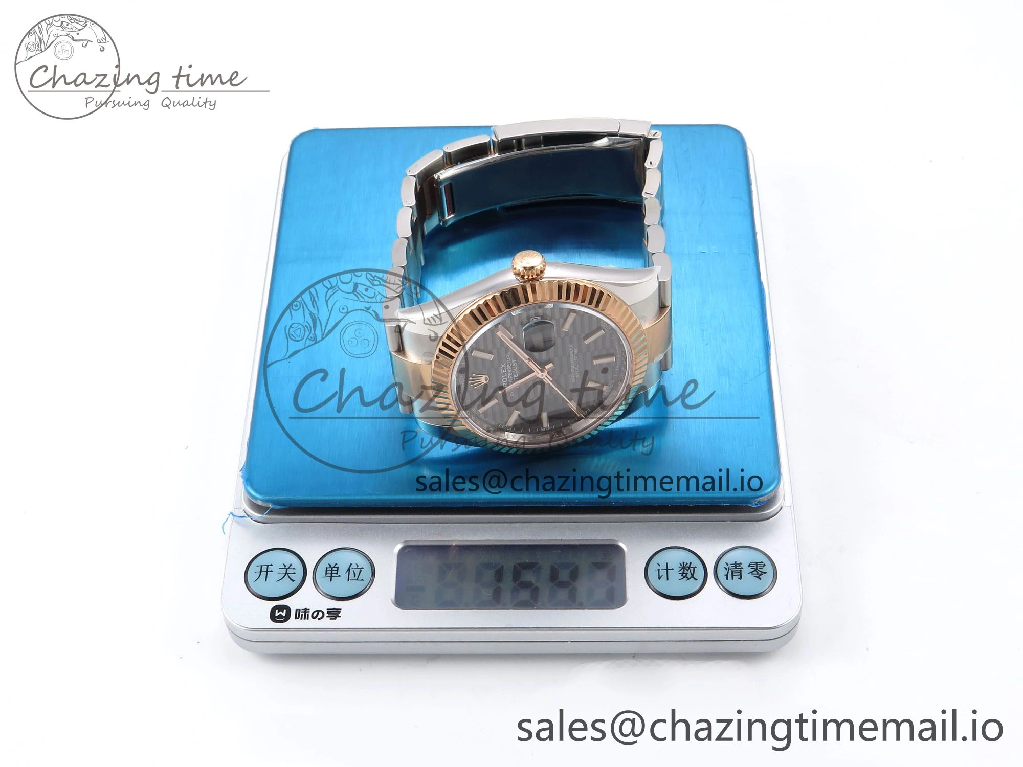 DateJust 41 126331 ARF 1:1 Best Edition 904L Steel Gray Textured Dial on SS RG Oyster Bracelet SH3235（Gain Weight）