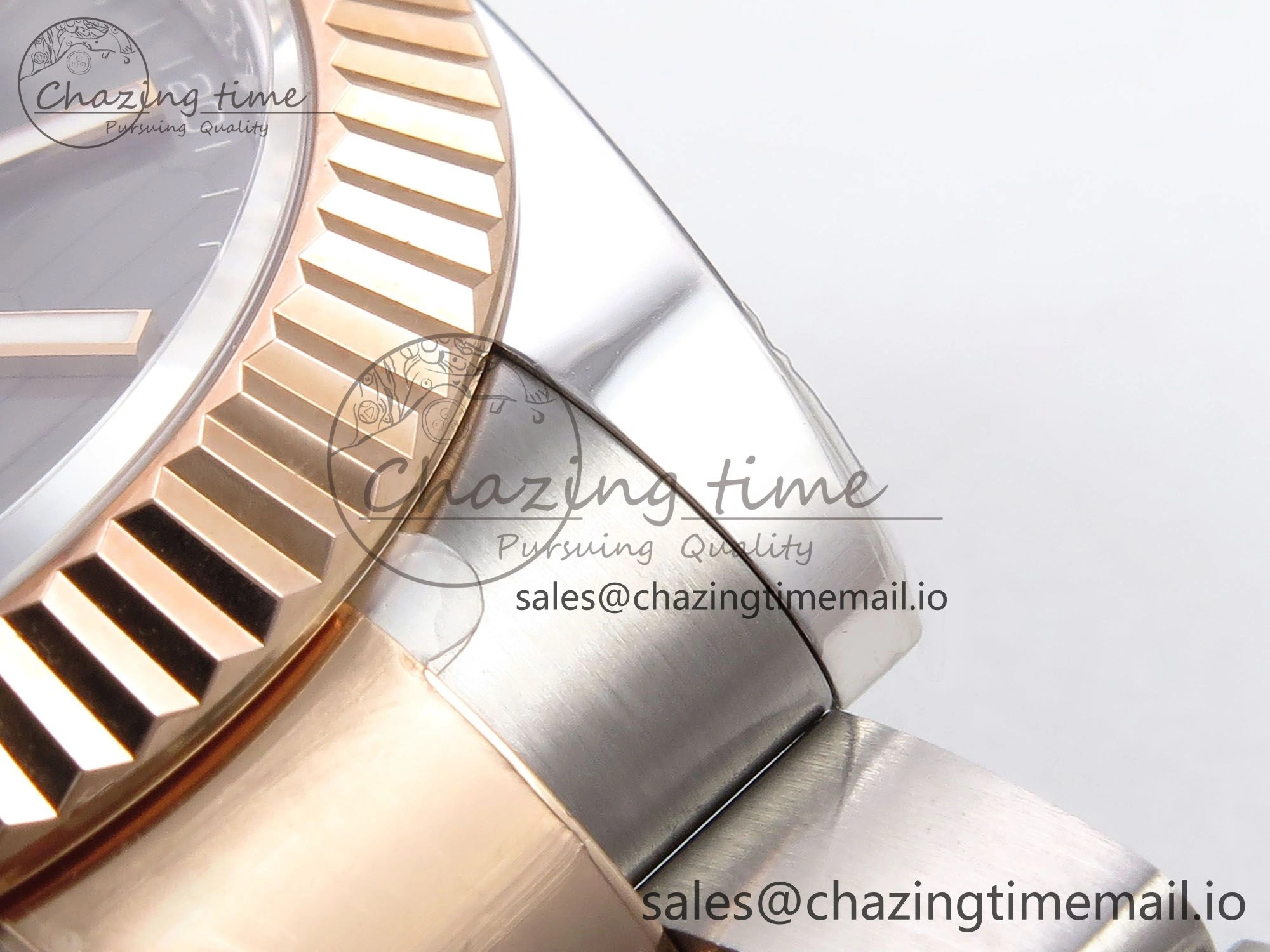 DateJust 41 126331 ARF 1:1 Best Edition 904L Steel Gray Textured Dial on SS RG Oyster Bracelet SH3235（Gain Weight）