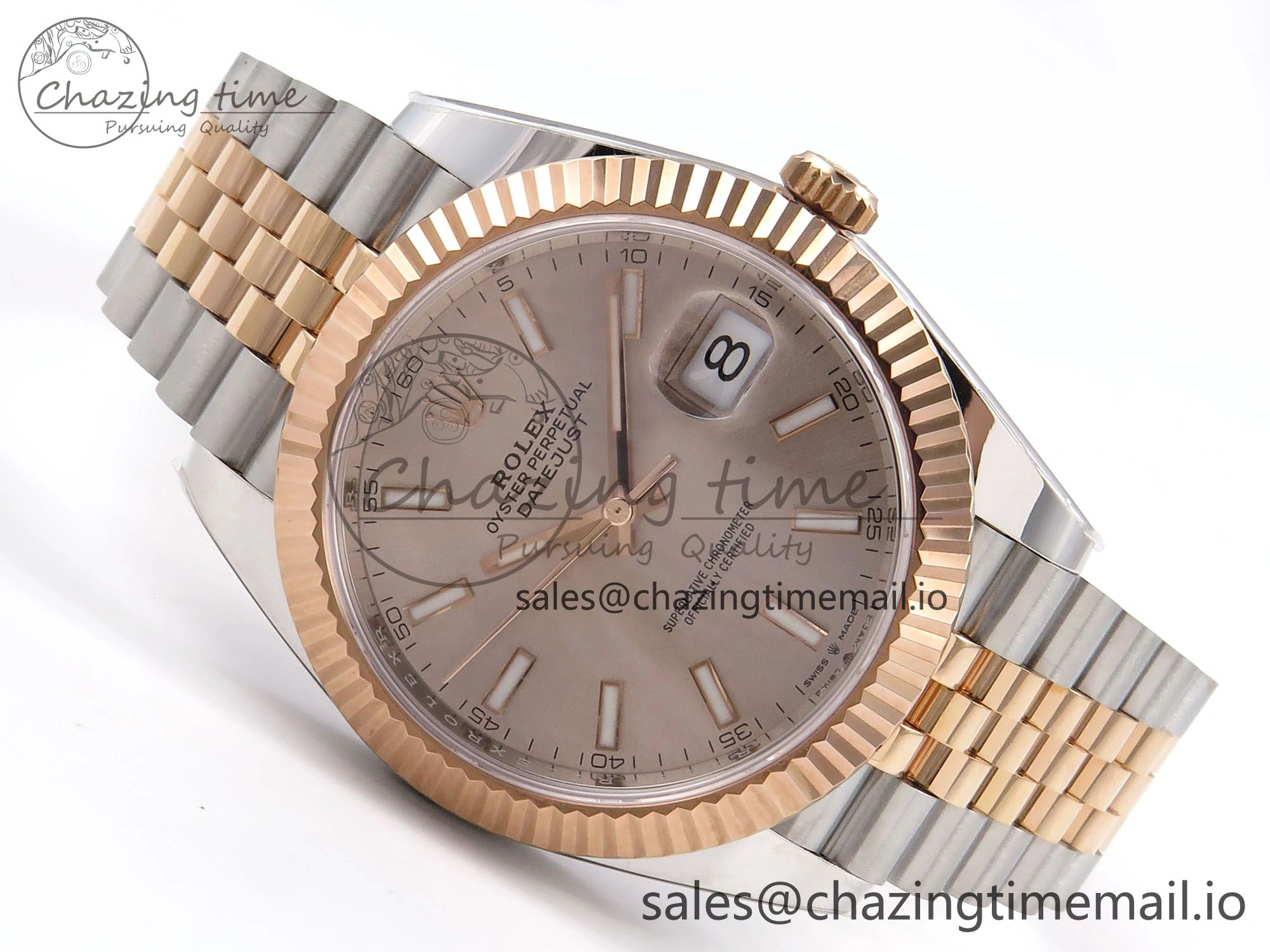 DateJust 41 126331 ARF 1:1 Best Edition 904L Steel RG Dial on SS RG Jubilee Bracelet SH3235（Gain Weight）