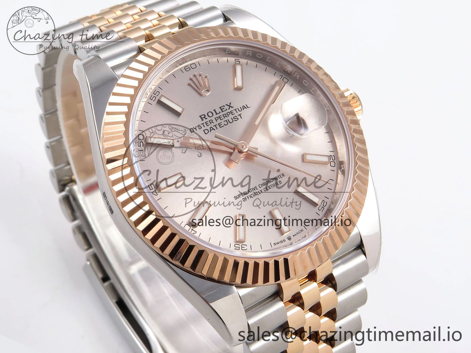 DateJust 41 126331 ARF 1:1 Best Edition 904L Steel RG Dial on SS RG Jubilee Bracelet SH3235（Gain Weight）