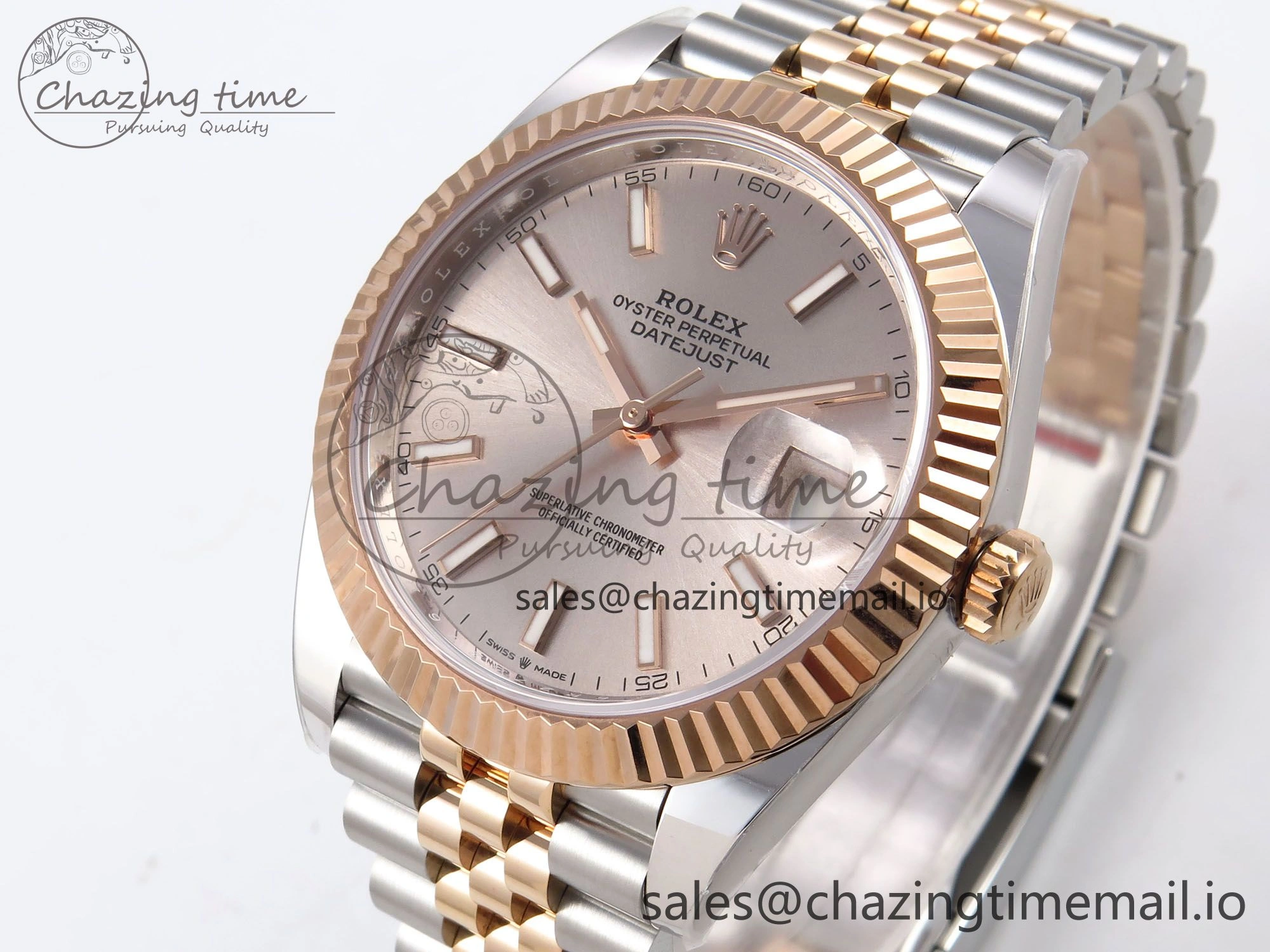 DateJust 41 126331 ARF 1:1 Best Edition 904L Steel RG Dial on SS RG Jubilee Bracelet SH3235（Gain Weight）