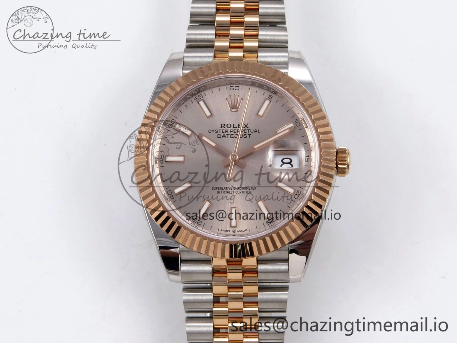 DateJust 41 126331 ARF 1:1 Best Edition 904L Steel RG Dial on SS RG Jubilee Bracelet SH3235（Gain Weight）