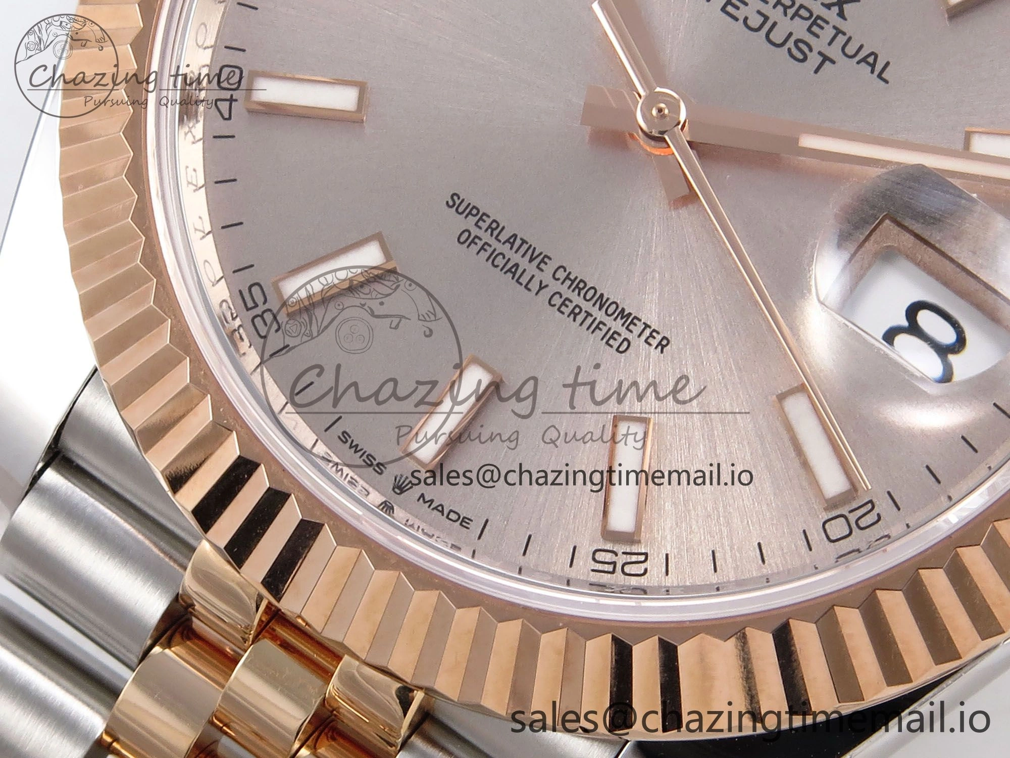 DateJust 41 126331 ARF 1:1 Best Edition 904L Steel RG Dial on SS RG Jubilee Bracelet SH3235（Gain Weight）